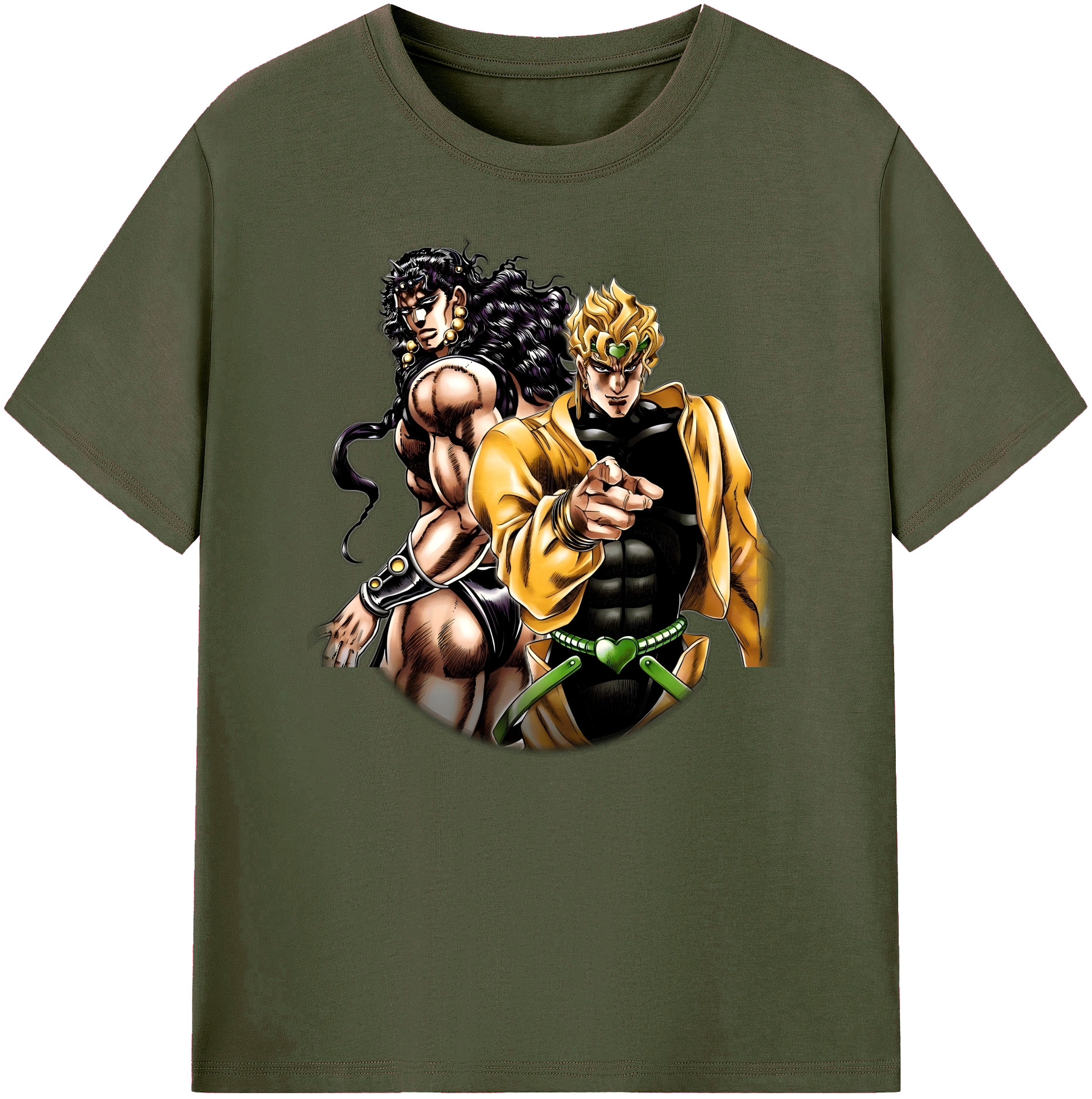 （画像用） ジョジョの奇妙な冒険 ディオ?ブランドー JoJo's Bizarre Adventure Dio Brando 綿100％ メンズ半袖Tシャツ｜肌触りやわらか＆通気性